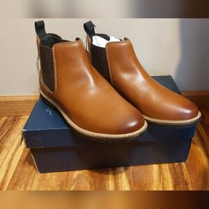 Cole Hann Men's Midland Lug Chelsea Brown Leather Boots Size 9.5